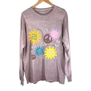 Pacsun New Mens You Got This Long Sleeve Graphic Crew Neck T Shirt Mauve Large